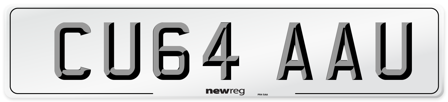CU64 AAU Number Plate from New Reg